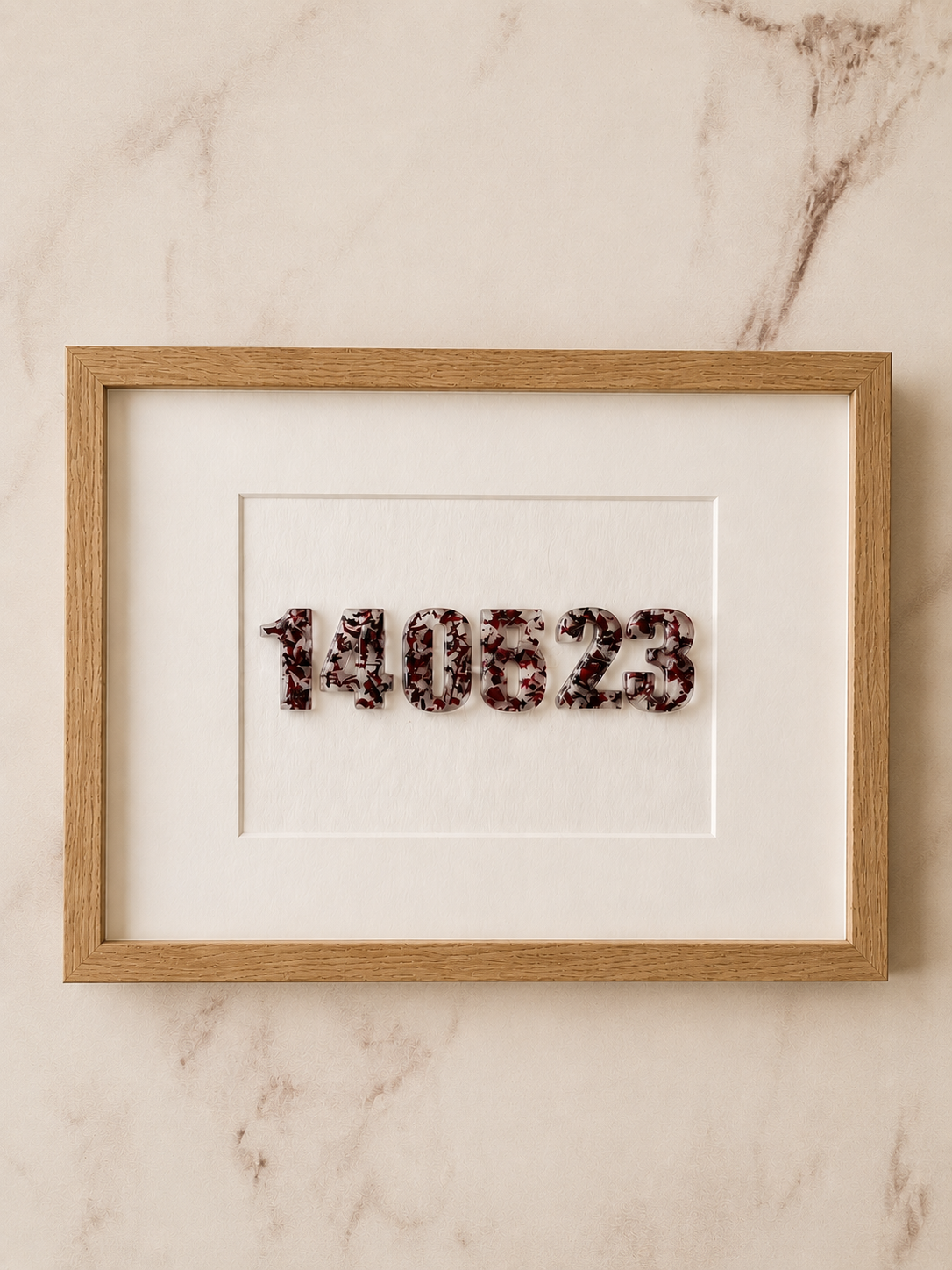 Wedding date floral keepsake frame with real preserved flowers, Ever After Bloom UAE