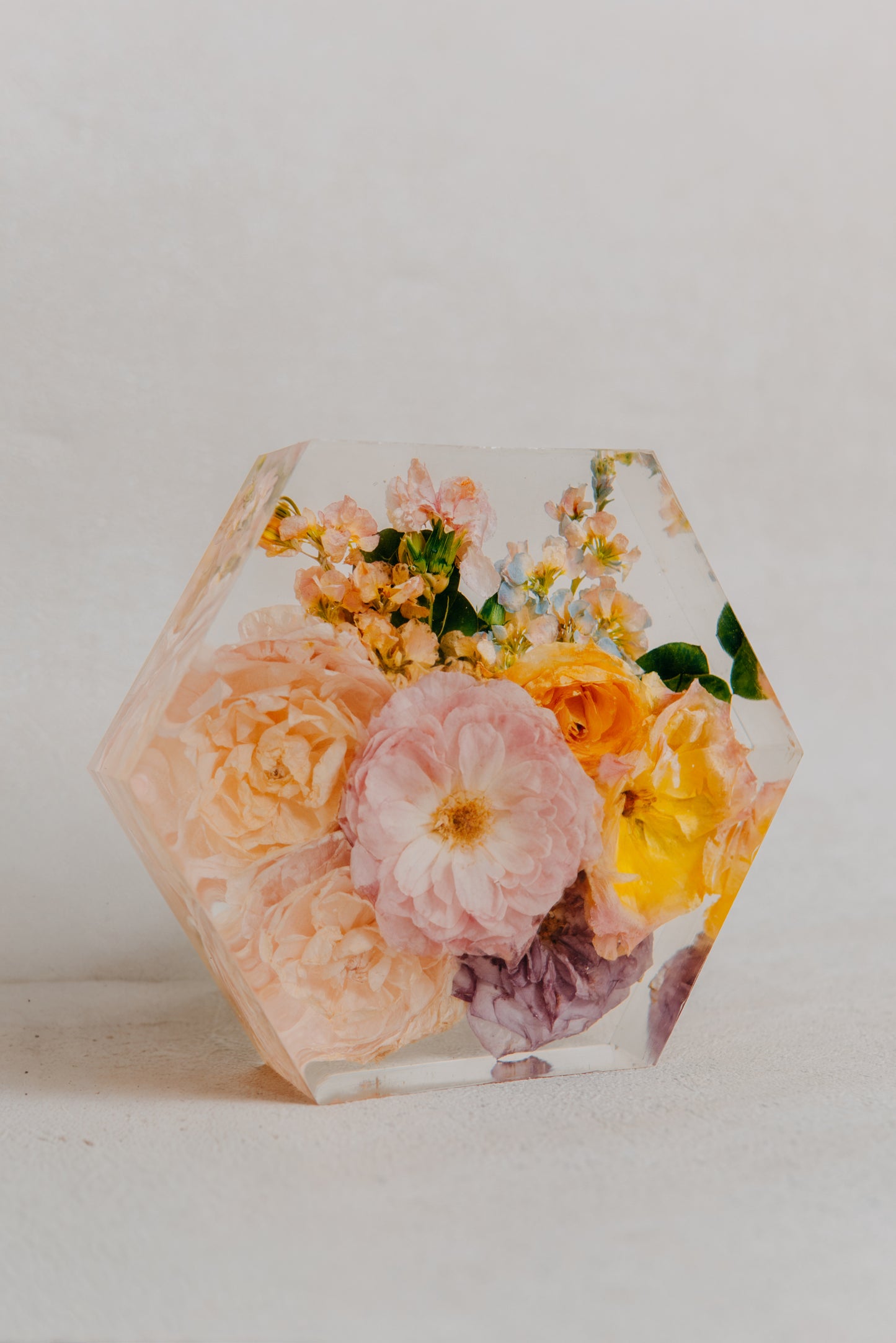 8 Inch Floral Hexagon