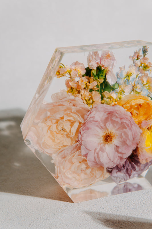 8 Inch Floral Hexagon